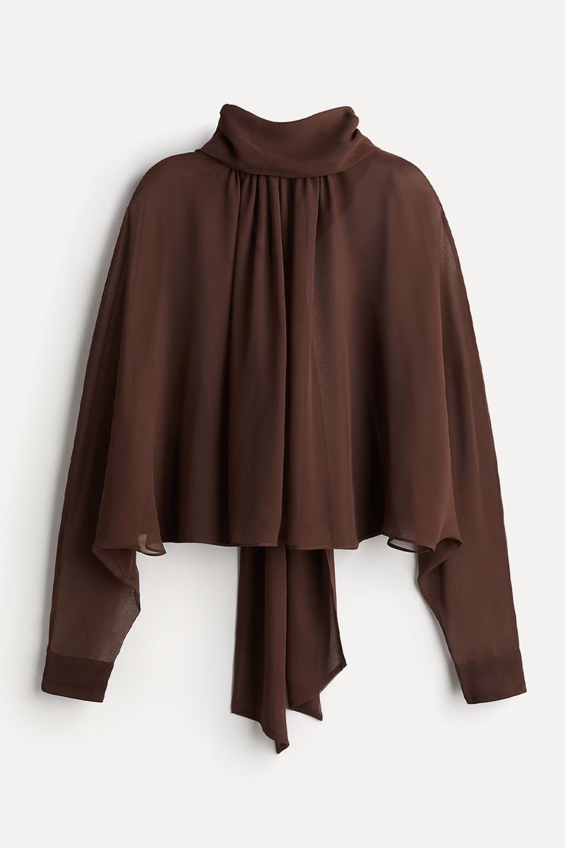 Tie-Neck Chiffon Blouse from H&M