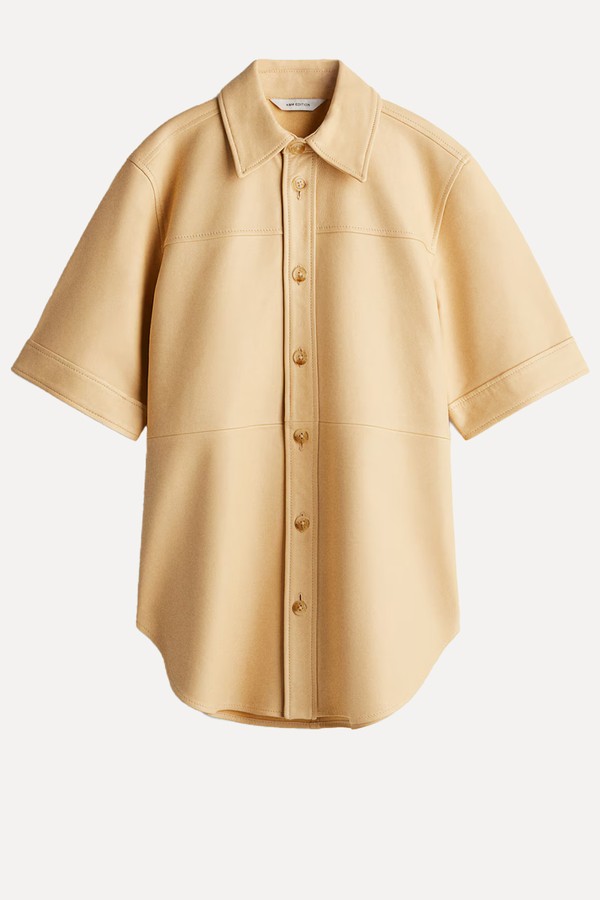 Loose-Fit Leather Shirt