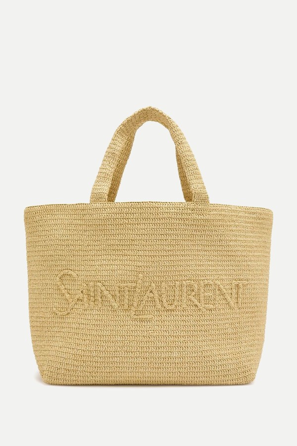 Logo Raffia Tote from Saint Laurent 
