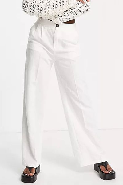 Straight Leg Linen Pants from Bershka