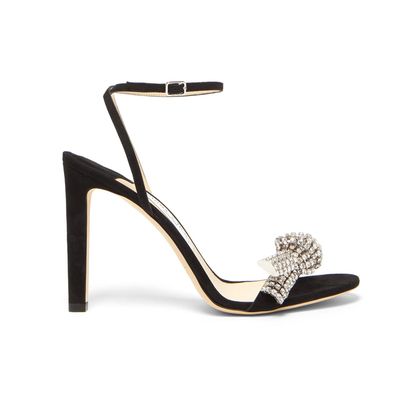 Thyra 100 Crystal-Embellished Suede Sandals from Jimmy Choo