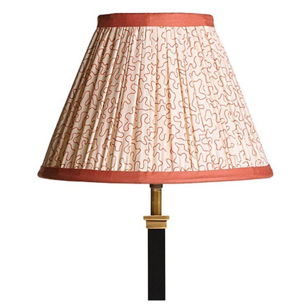 20cm Empire Gathered Lampshade In Coral Squiggles Cotton