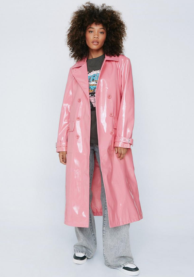 Longline Vinyl Trench Coat