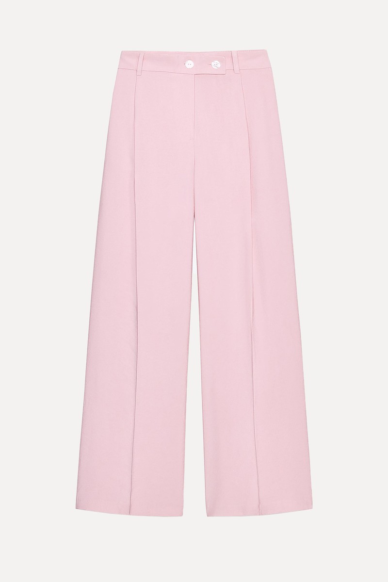 Wide-Leg Darted Trousers