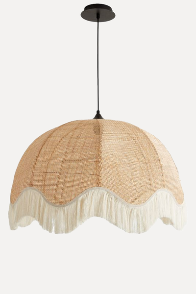Daphné Fringed Rattan Lightshade from La Redoute 