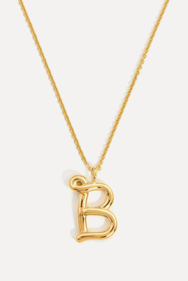 Curly-Molten Initial Pendant Necklace
