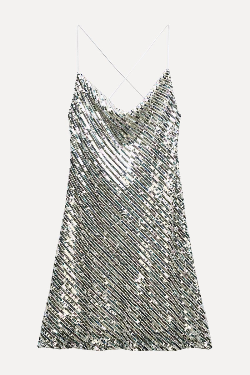 Mini Slip Dress With Sequins from Zara