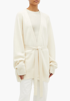 Long Belted Cashmere Shawl Cardigan from Raey