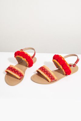 Minna Embellished Pom Sandals from Jigsaw