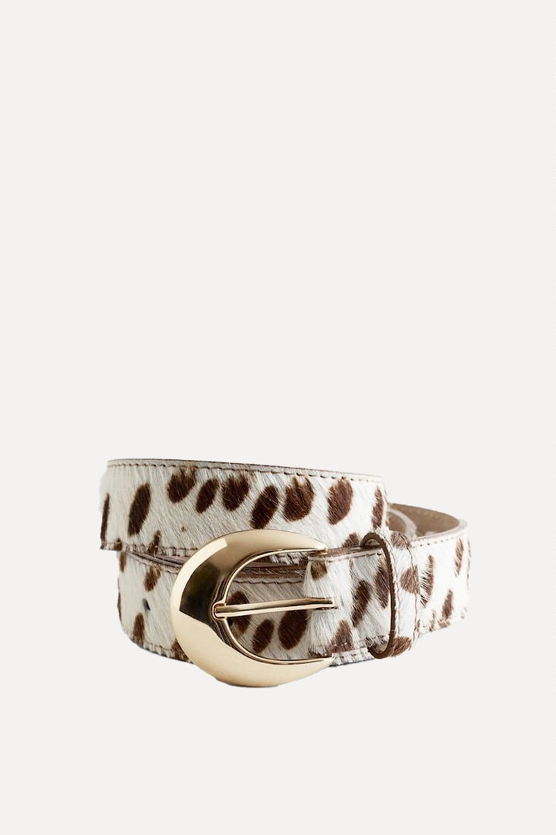 Cow-Print Leather Belt from & Other Stories