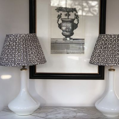 Large Pair of White Lamps