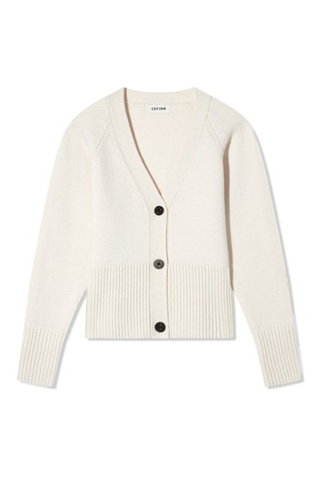 Caro Boxy V-Neck Wool Cardigan from Cefinn