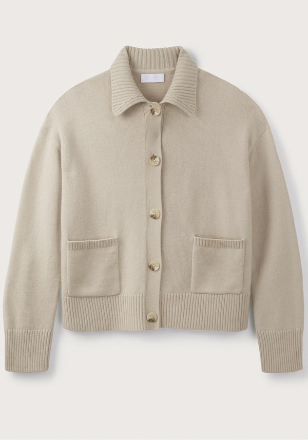 Collared Cardigan with Cashmere