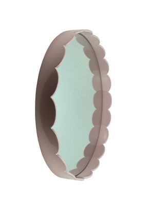 Pale Pink Medium Scallop Round Mirror