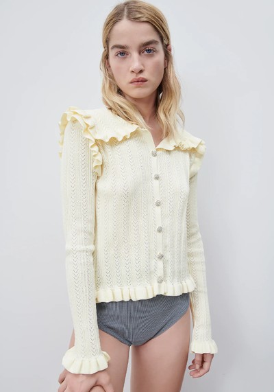 Knit Cardigan With Rhinestone Buttons from Zara