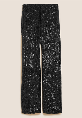 Sequin Wide Leg Trousers from Marks & Spencer