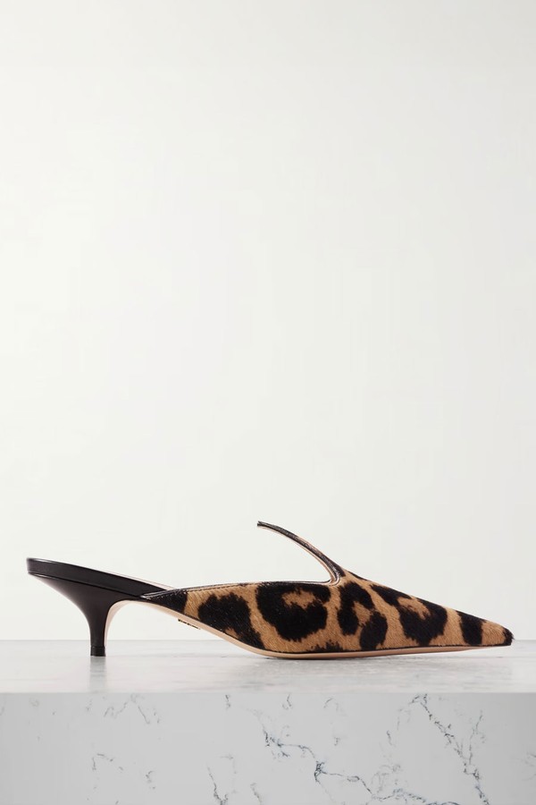 Dorye Leopard-Print Calf Hair Mules from Ferragamo