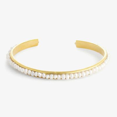 Luna Gold-Plated Sterling Silver & Pearl Cuff from Hermina Athens