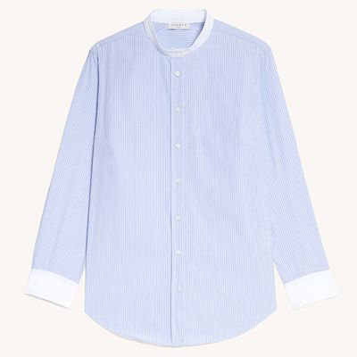 Dual Material Striped Shirt from Sandro Paris