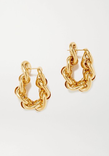 Gold-Plated Hoop Earrings from Bottega Veneta