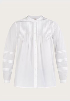 Pure Cotton Longline Relaxed Pintuck Blouse from Monsoon