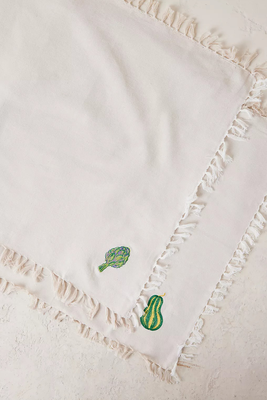 Set of 2 Vegetable Embroidered Napkins from Anna + Nina 