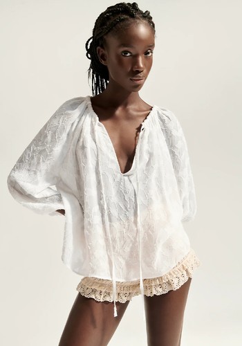 Textured Semi-Sheer Blouse from Zara