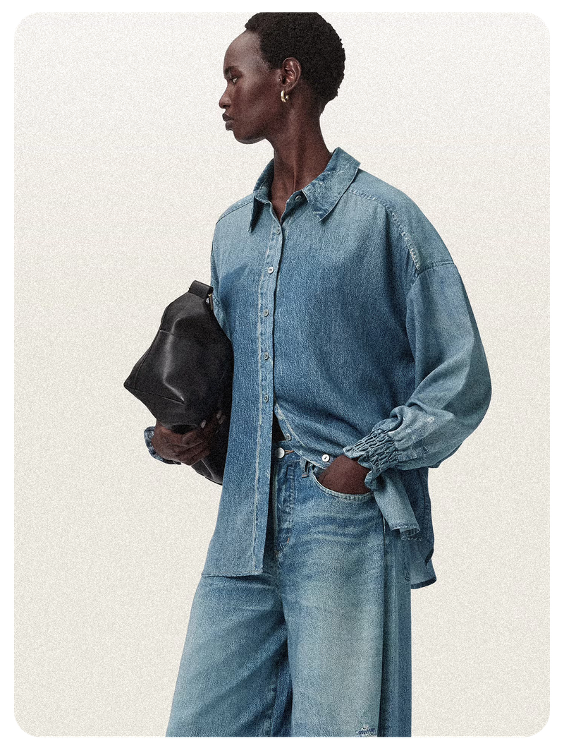 Charli Illusion Of Denim Long Sleeve Shirt