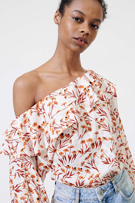 Floral Top With Drop Shoulders from Maje