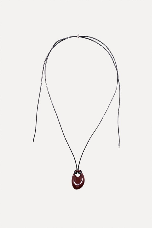 Oval Pebble Cord Necklace from Miss Cecilia