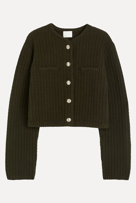 Short Textured Knit Cardigan  from H&M