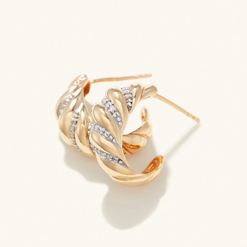 Pavé Diamond Croissant Dôme Hoops from Mejuri