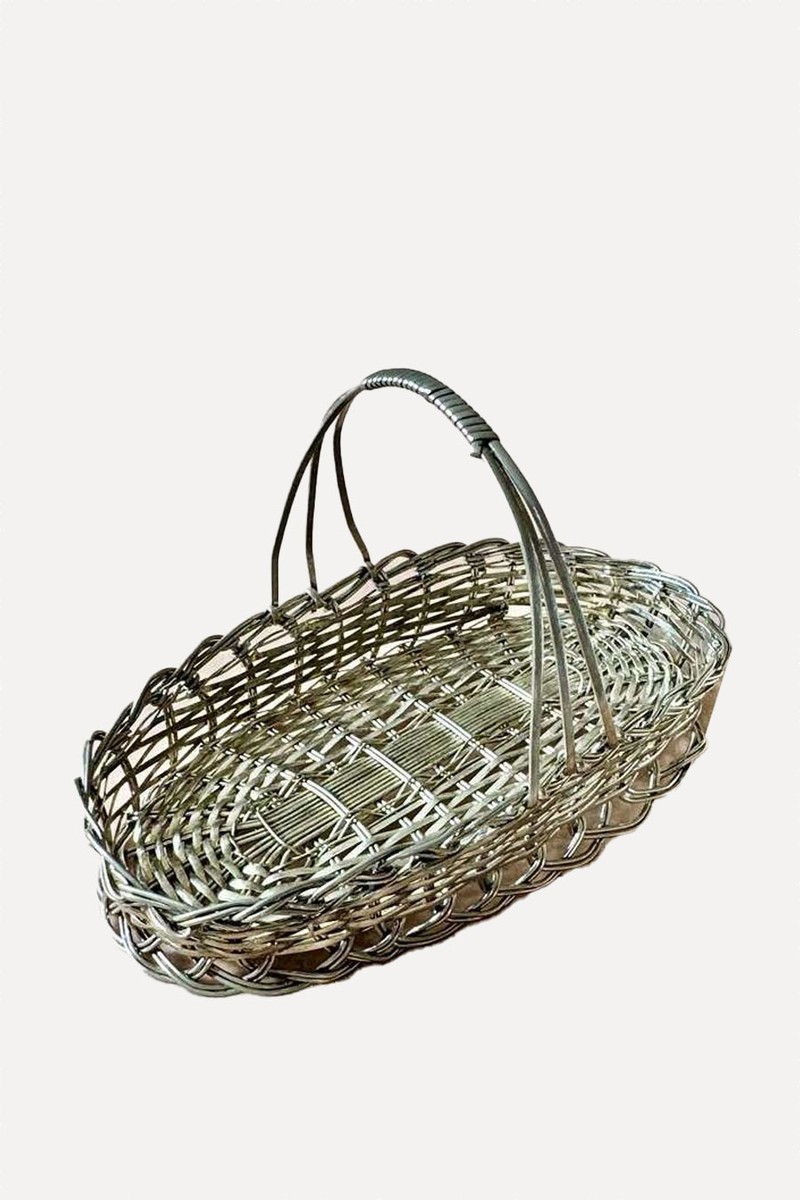 Christofle Style Silver Woven Trinket Basket from The Vintage Entertainer