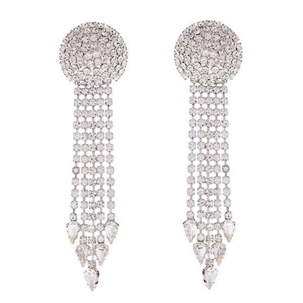 Fringed Crystal-Embellished Earrings from Alessandra Rich