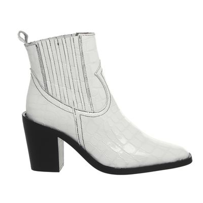 Analyze Western Chelsea Boots White Croc Patent Leather from Office