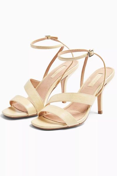 Ivory Mid Heel Sandals