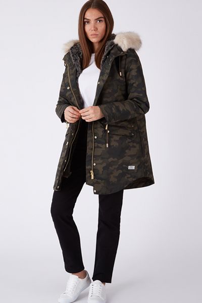 CAVERSHAM Faux Fur Lined Parka, Cameo