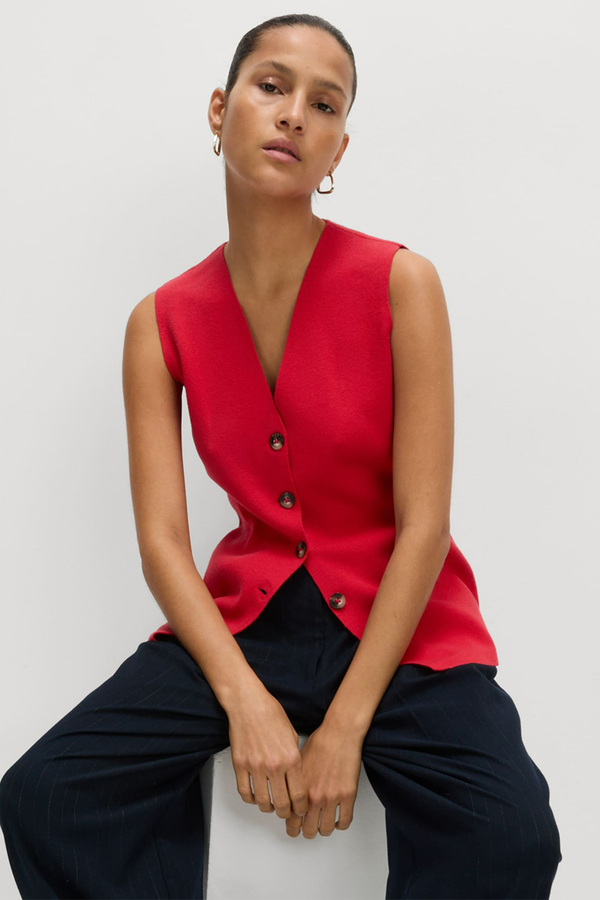 Soft Touch V-Neck Knitted Waistcoat