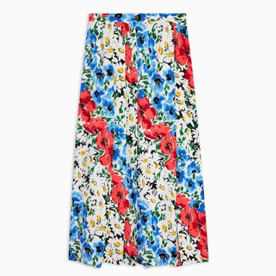 Floral Box Pleat Midi Skirt from Topshop
