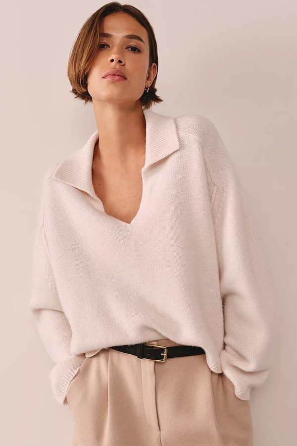 Luxury Cashmere funnel neck jumper the white company from Luxury Cashmere Collared Jumper, £280