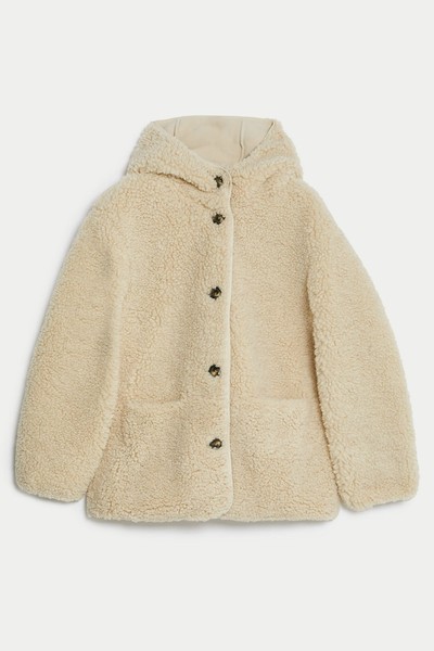 Borg Hooded Relaxed Jacket from M&S