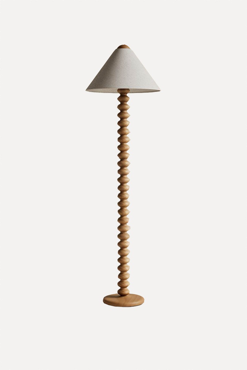 Evelyn Wooden Bobbin Floor Lamp