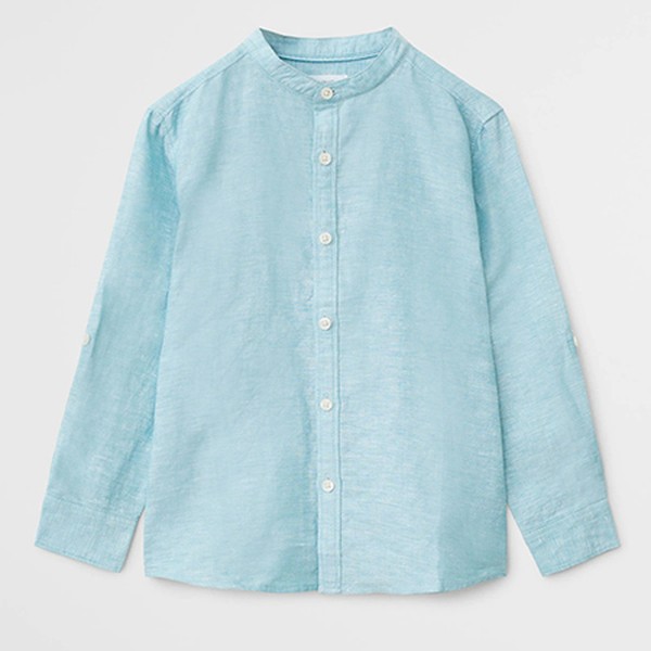 Mao Collar Linen Shirt from Mango