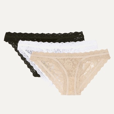 Signature Set Of Three Stretch-Lace Brazilian Briefs