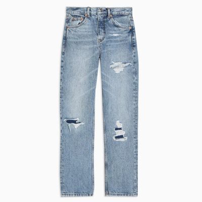 Bleach Rip Repair Editor Straight Jeans from Topshop