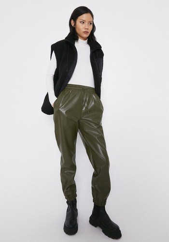 Faux Leather Jogger