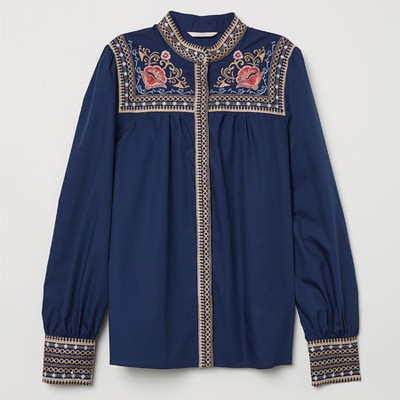 Embroidered Cotton Blouse from H&M