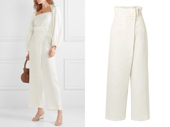 Nikko Wrap-Effect High-Rise Wide-Leg Pants from Mara Hoffman