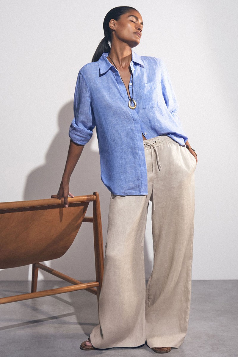 Willow Linen-Blend Wide-Leg Trousers from Reiss