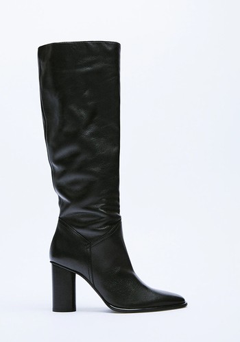 High-Heel Leather Boots